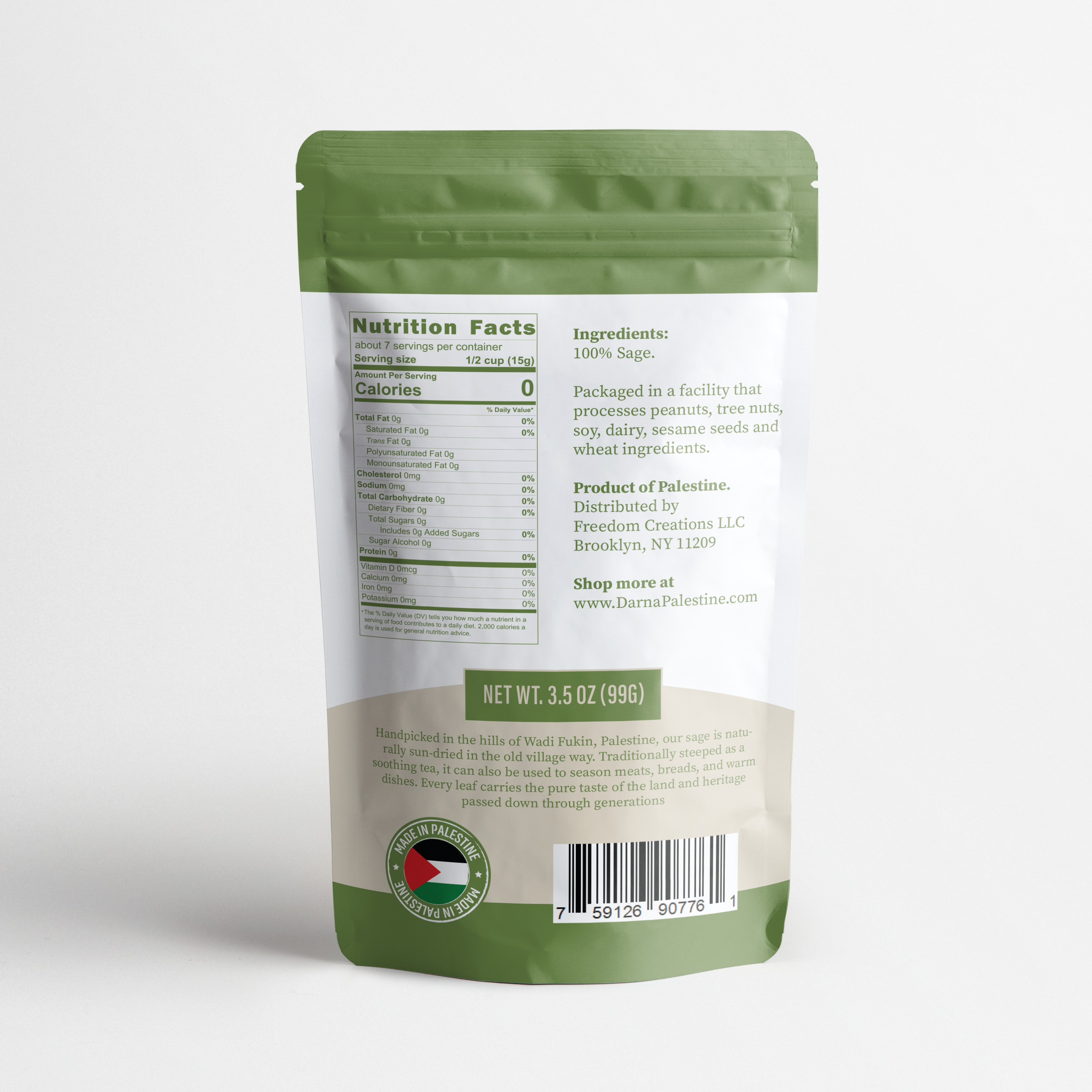 Palestinian Sage – 3.5 oz | Handpicked, Sun-Dried, Village Harvest